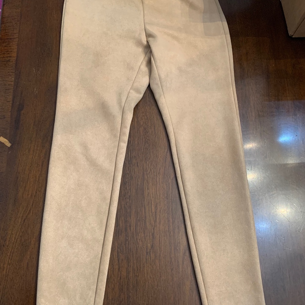 Tahari faux suede pants